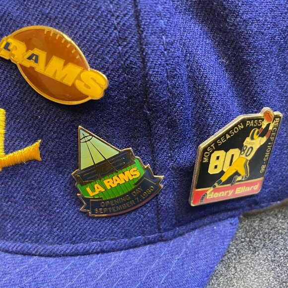 80's Script Los Angeles Rams Baseball Cap Hat Sports Specialties Wool LA 6 Pins - Picture 3 of 6